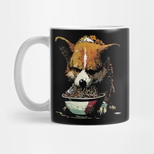 Corgi Dog Eating Ramen Noodles Mug